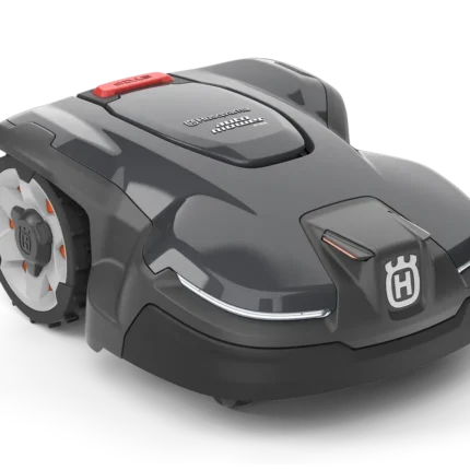 Vorderansicht eines Husqvarna Mähroboters.