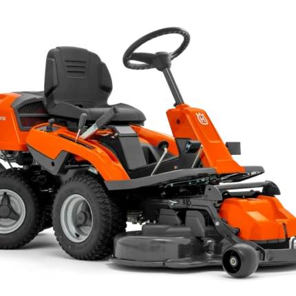 Frontansicht eines kommerziellen Husqvarna Frontmähers mit Mähdeck.