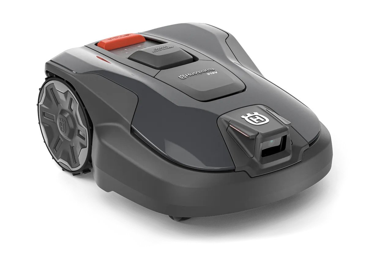 lv-714802.webp Seitenansicht eines Husqvarna Automower®® 312V Mähroboters.