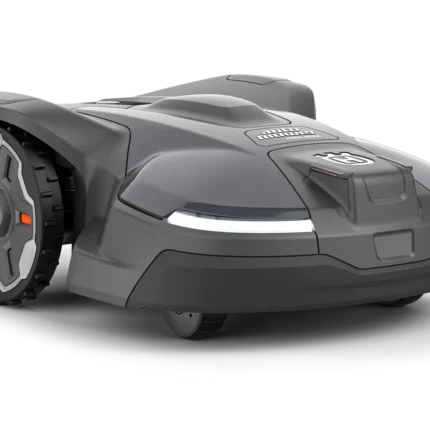 Seitenansicht eines Husqvarna Mähroboters mit seinem schlanken Design.