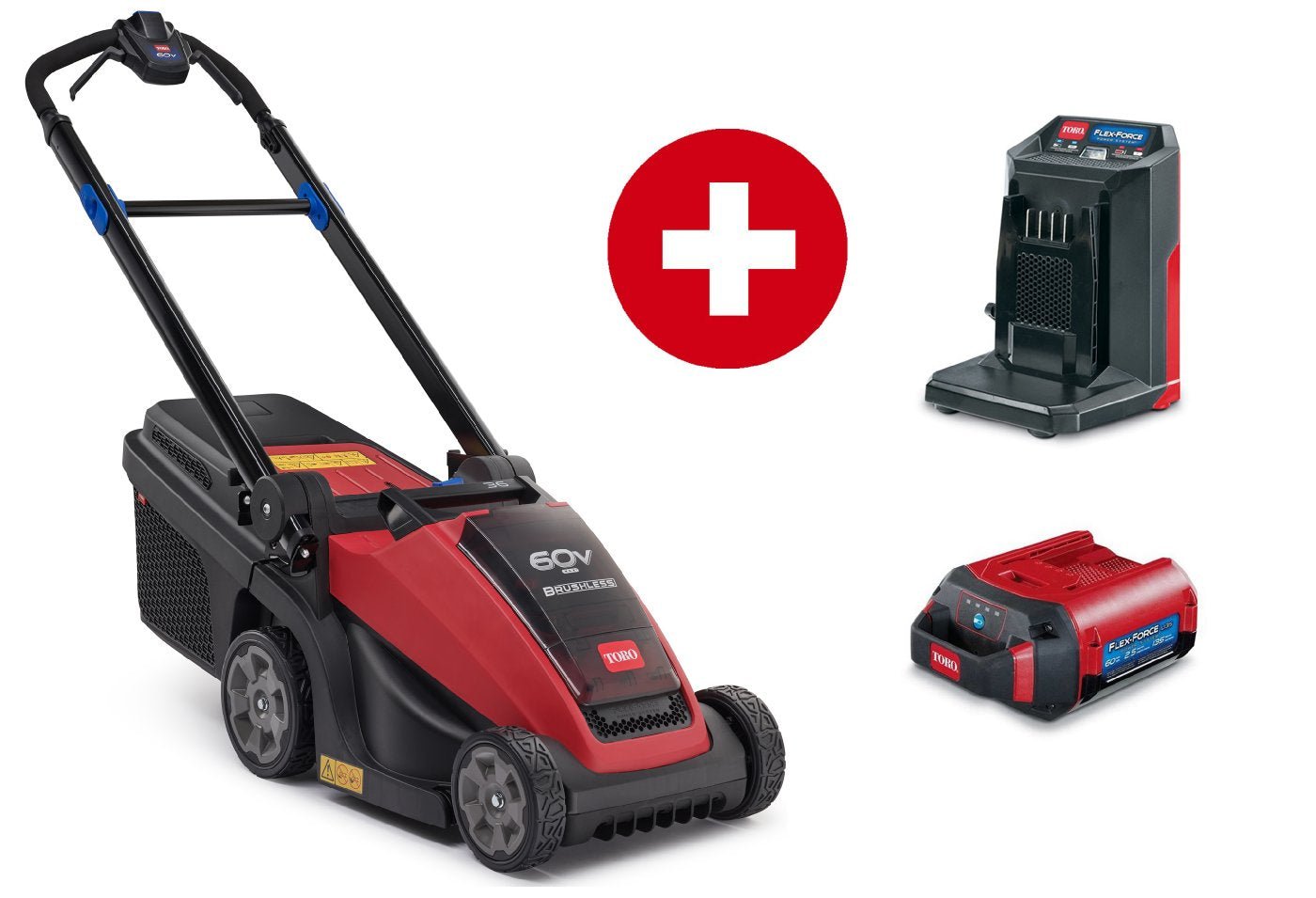 Toro_60_Volt_Flex_Force_36_cm_21836_20220518_fac3f168-5847-47b8-a1d6-b9f042a49cf2 Toro Akku-Rasenmäher eMulticycler eL36PST 36 cm Rasenmäher - Set mit 2,5 Ah Akku und Ladegerät – Bild 1